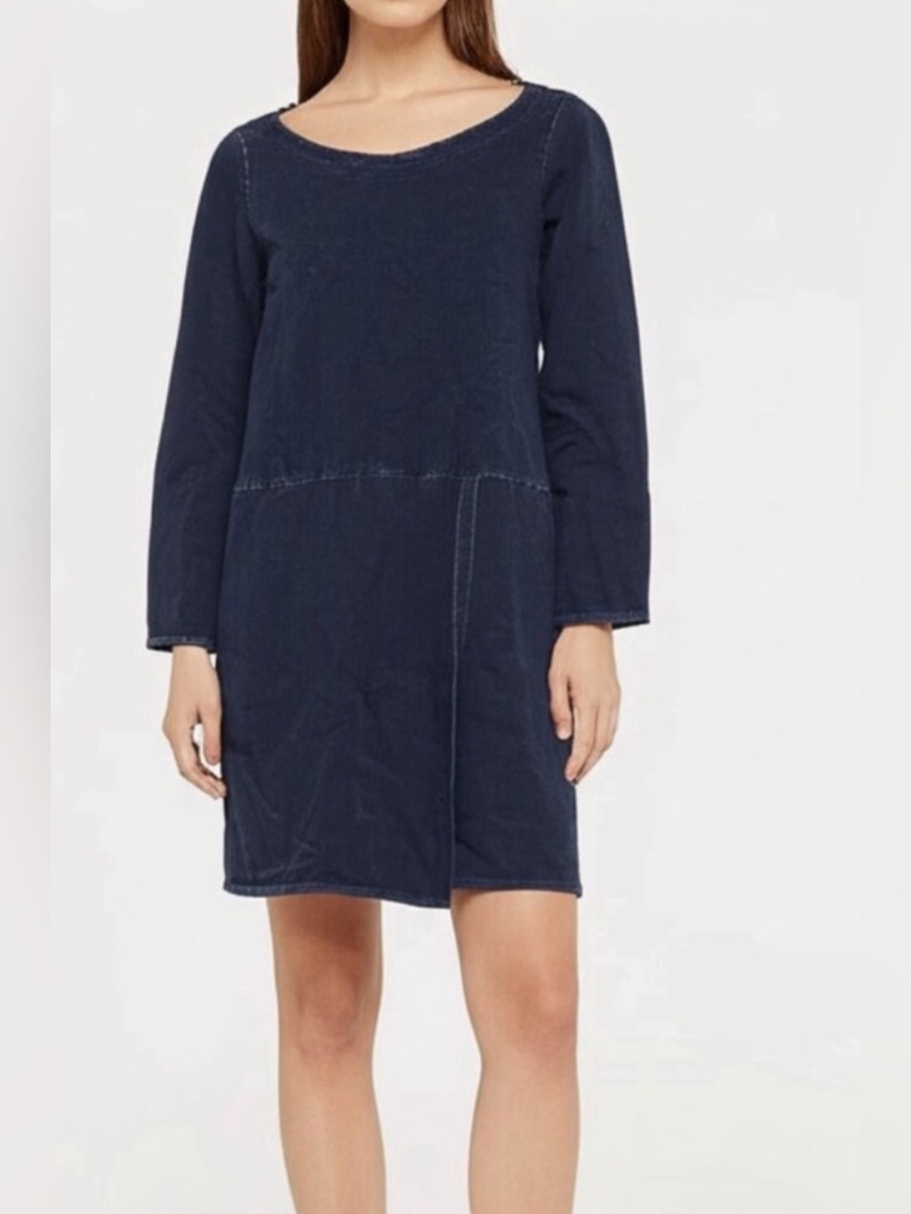 J.Jill Indigo Pure Jill Soft Blue Denim Dark Wash Dress Size Medium